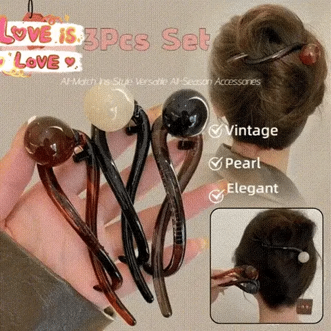 Chic Elegant Pearl Hair Clips(3Pcs/Set)