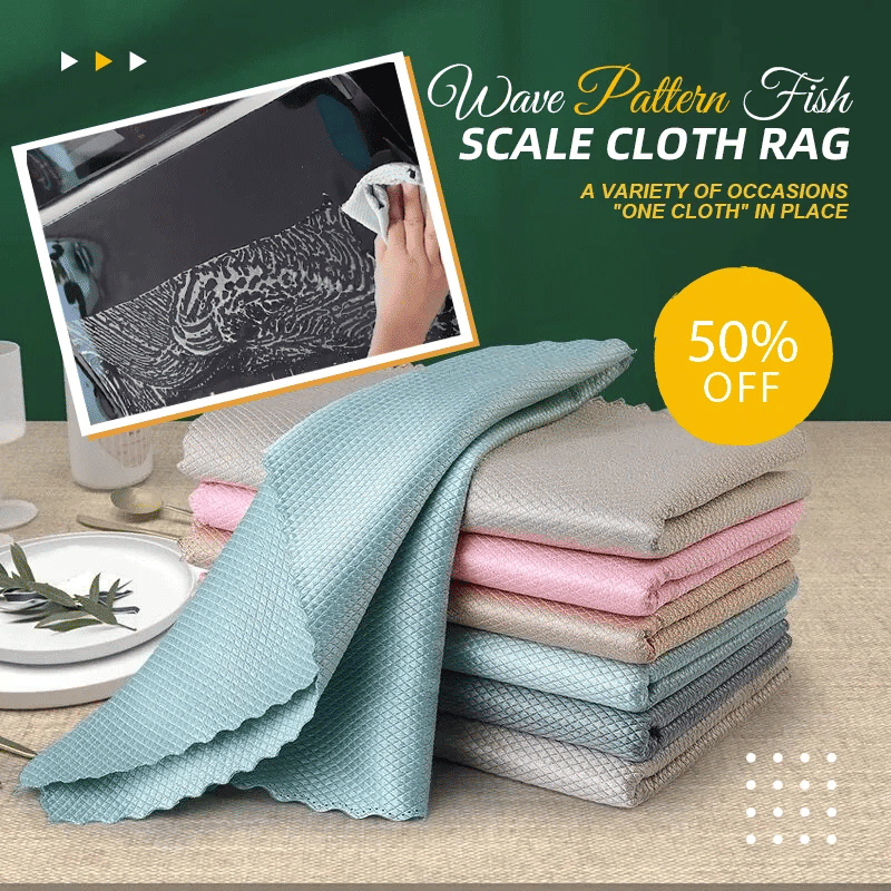 Best Fish Rag 3Pcs Set Wave Pattern Fish Scale Cloth Rag β Berfromcal